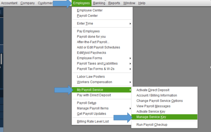 Activating QuickBooks Payroll Service
