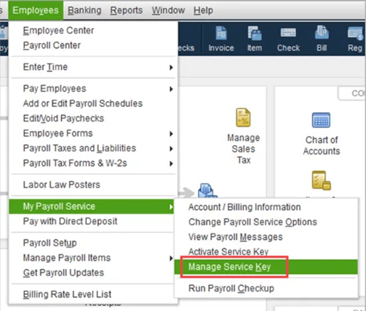Checking payroll subscription in QuickBooks