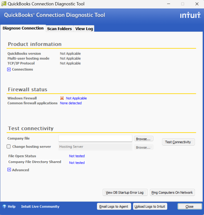 QuickBooks Connection Diagnostic Tool