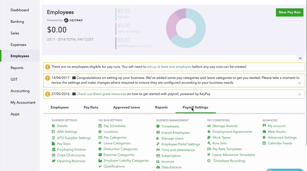 Seamless setup payroll